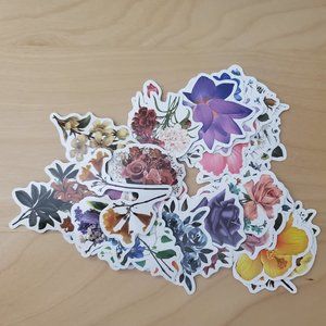 50 Pieces Flower Stickers